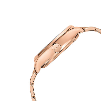 MIDO Belluna II M024.307.33.036.00 Royal Lady Silver Dial Rose Gold Stainless Steel Strap