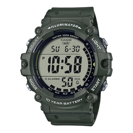 Casio General AE-1500WHX-3AVDF Illuminator Digital Dial Extra Long Army Green Resin Band