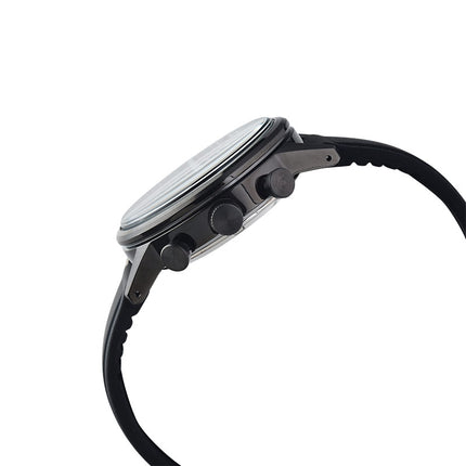 Seiko Chronograph SSB393P1 Titanium Discover More Black Dial Black Silicone Strap