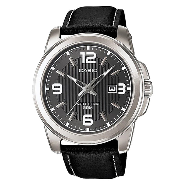 Casio General MTP-1314L-8AVDF Enticer Men Black Dial Black Leather Band