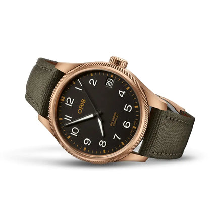 Oris ProPilot 01-751-7761-3164-07-3-2003BRLC Big Crown Big Date Black Dial Green Olive Textile Strap