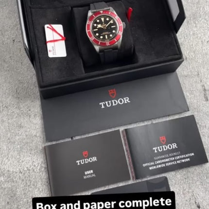 Preloved - TUDOR Black Bay 41mm Red Bezel Rubber Strap M7941A1A0RU-0002