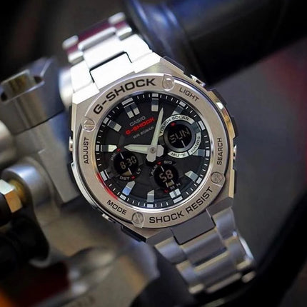 Casio G-Shock G-Steel GST-S110D-1ADR Tough Solar Digital Analog Dial Stainless Steel Band
