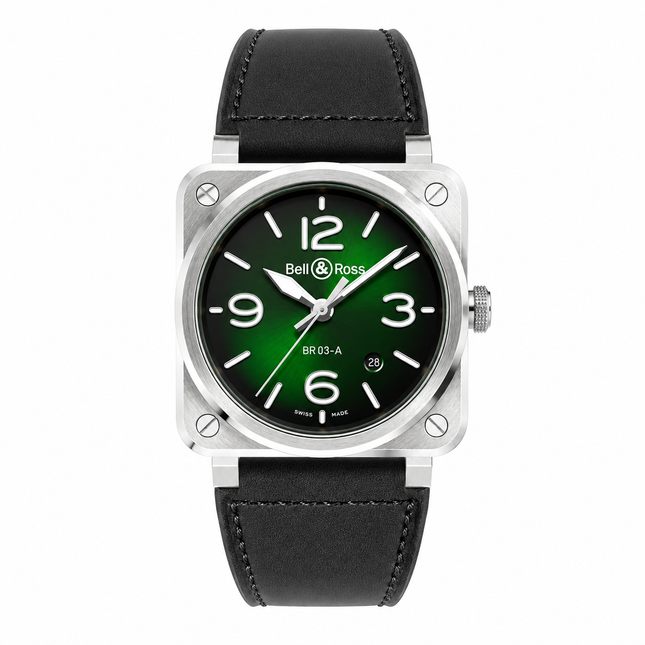 BellRoss BR-03 Green Steel 41mm BR03A-GN-ST/SCA