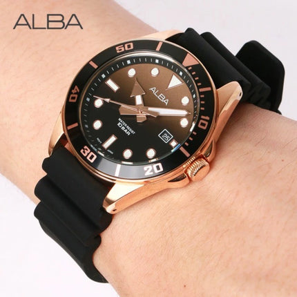 Alba Active Men AG8K20X1 Black Rubber Strap