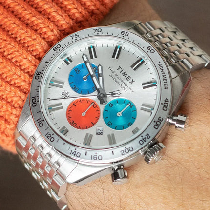 Timex Waterbury TW2V42400 Chronograph Dual Tone Dial Stainless Steel Strap