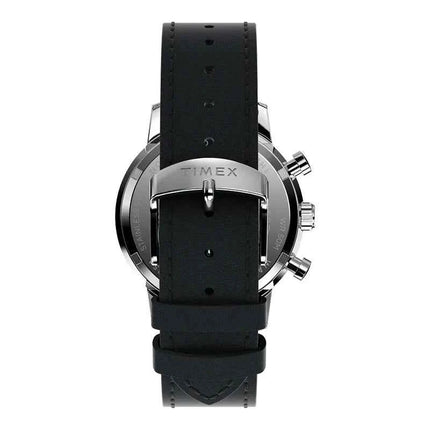Timex Marlin TW2W10300 Chronograph Tachymeter Silver Dial Black Leather Strap