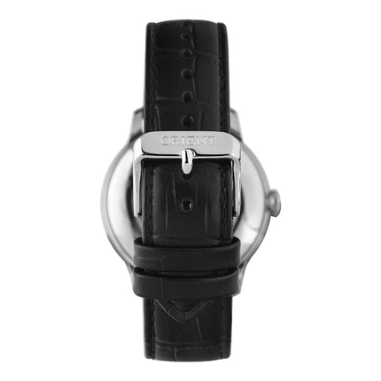 Orient Bambino RA-AK0802S Automatic Sun & Moon White Analog Dial Black Leather Strap