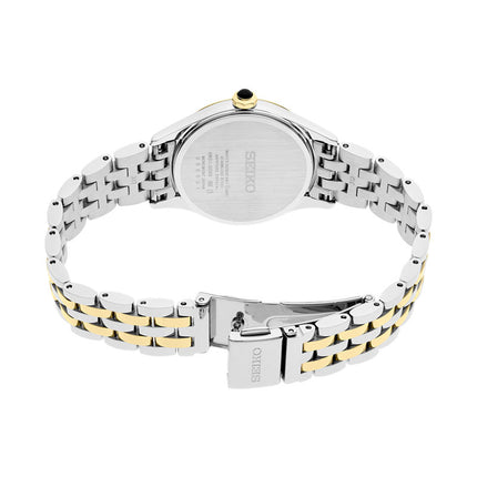 Seiko Ladies SUR612P1 Discover More Silver Dial Dual Tone Stainless Steel Strap