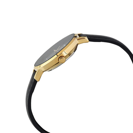 Casio General LTP-VT01GL-1BUDF Ladies Black Dial Black Leather Band
