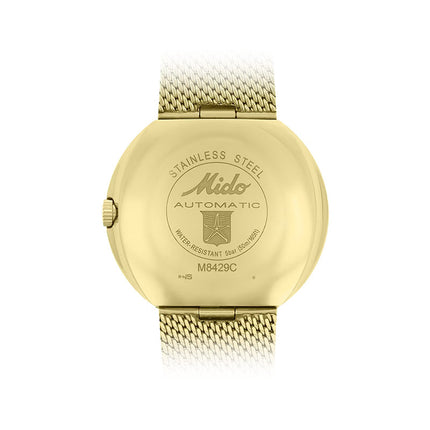 Mido Commander 1959 M8429.3.21.13 Automatic Silver Vintage MIDO Logo Dial Gold Stainless Steel Strap