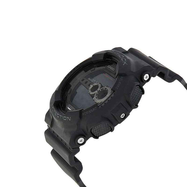 Casio G-Shock GD-100-1BDR Men Blackout Black Digital Dial Black Resin Band