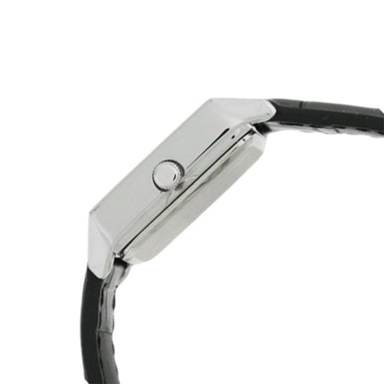Casio General LTP-V007L-7B1UDF Tank Silver Dial Black Leather Band