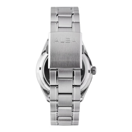 Alba Mechanical A3B011X1 Automatic Men Silver White Patterned Dial Stainless Steel Strap