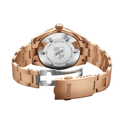 Oris Divers Sixty-Five 01-733-7771-3155-07-8-19-15 Cotton Candy Blue Dial Rose Gold St. Steel Strap