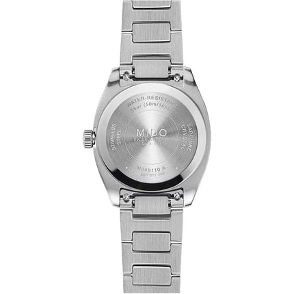 MIDO Multifort TV 28 M049.110.11.116.00 Ladies White Mother Of Pearl Dial Stainless Steel Strap