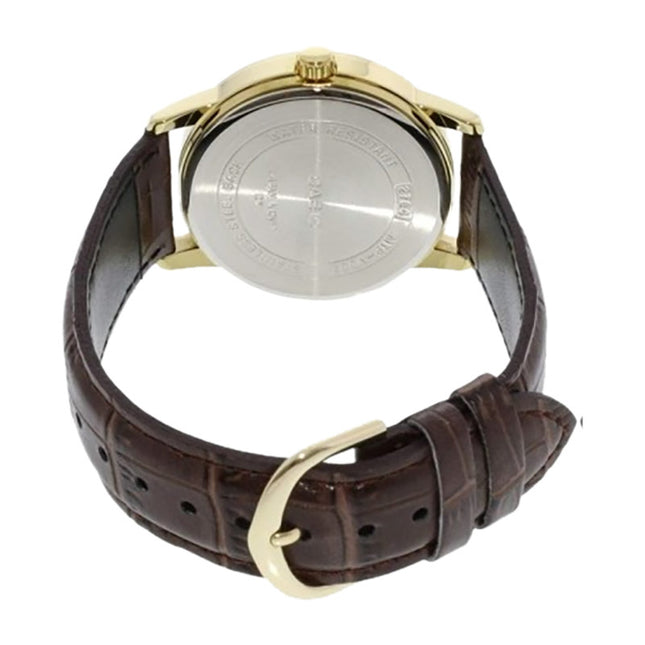 Casio General MTP-V002GL-1BUDF Men Black Dial Brown Leather Band
