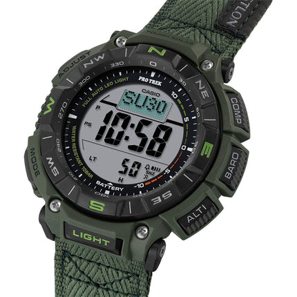 Casio Pro Trek PRG-340B-3DR CASTLON Climber Line Digital Dial Green Nylon Band