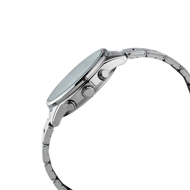 Casio General MTP-E515D-2A2VDF Chronograph Men Baby Blue Dial Stainless Steel Band