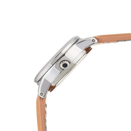 Casio General LTP-V002L-7B3UDF Ladies Silver Dial Tan Leather Band