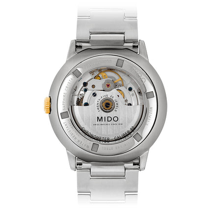 Mido Commander M021.431.22.071.00 Chronometer Rhodium Dial Dual Tone Stainless Steel Strap