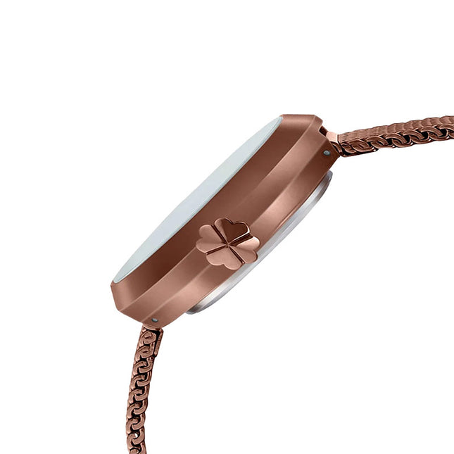 Casio General LTP-E154MR-9ADF Enticer Ladies Silver Dial Rose Gold Mesh Band
