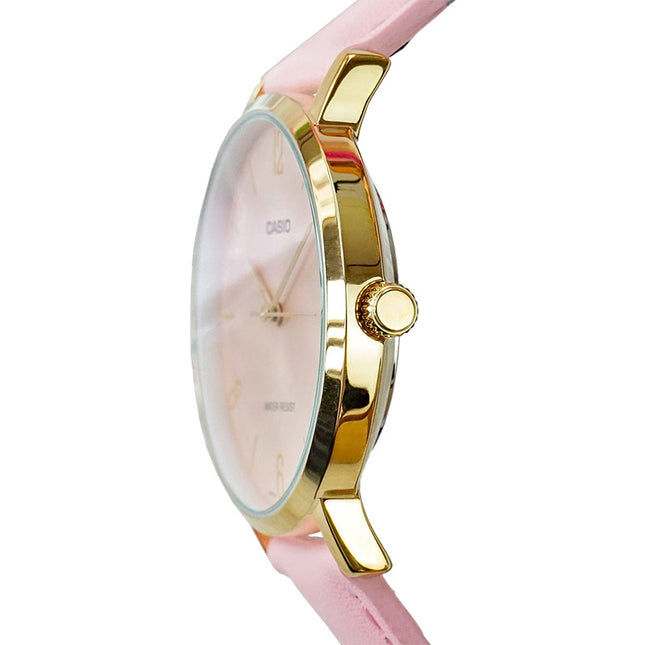 Casio General LTP-VT01GL-4BUDF Ladies Light Pink Dial Light Pink Leather Band