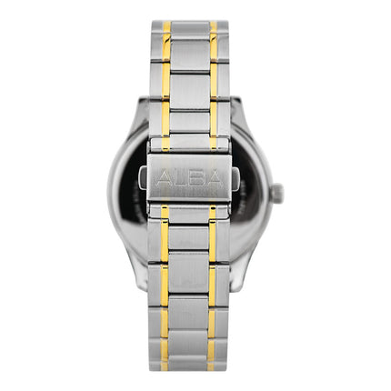 Alba Prestige ARX010X1 Men Silver Dial Dual Tone Stainless Steel Strap