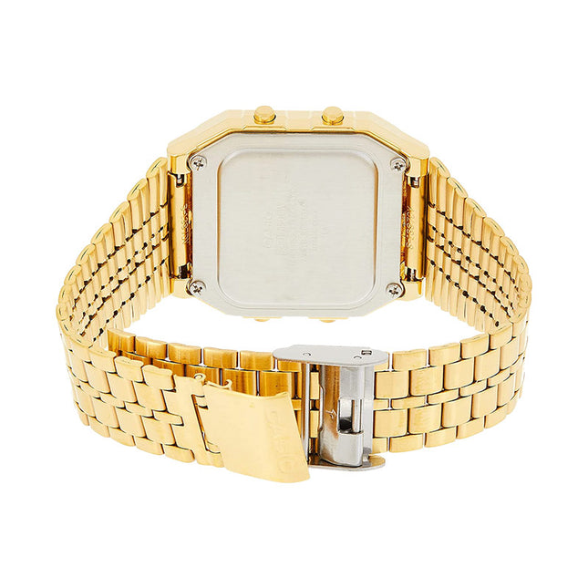 Casio General A500WGA-9DF World Time Digital Dial Gold Stainless Steel Band