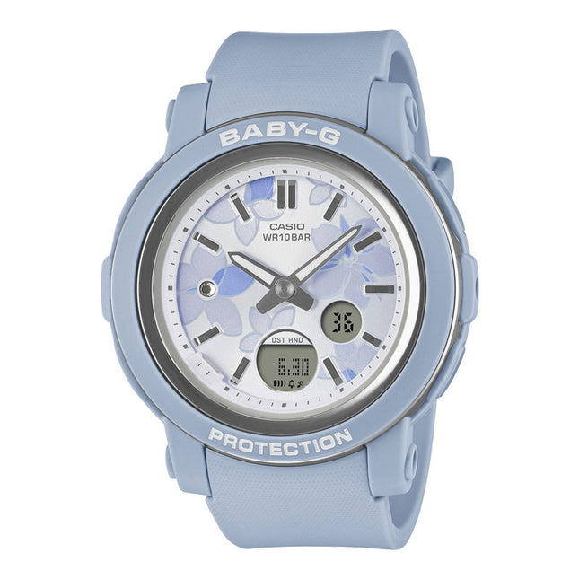 Casio Baby-G BGA-290FL-2ADR Flower Digital Analog Dial Blue Resin Band