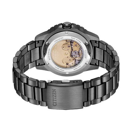Citizen Mechanical NJ0177-84X Automatic Men Green Luminous Dial Gunmetal Stainless Steel Strap
