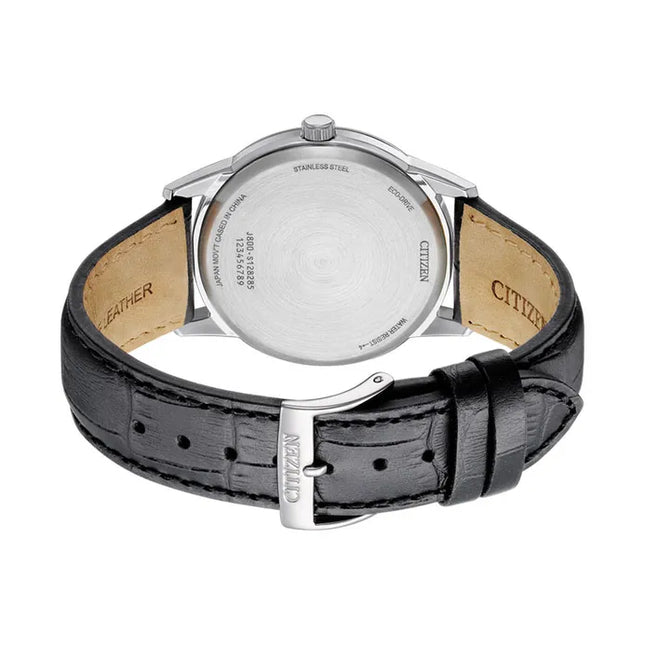 Citizen Eco-Drive AW0100-27E Men Black Dial Black Leather Strap