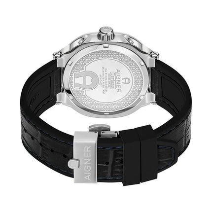 Aigner Taviano ARWGA0000708 Men Blue Dial Black Leather Strap