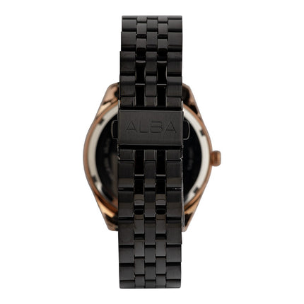 Alba Prestige AS9S04X1 Men Black Dial Black Stainless Steel Strap
