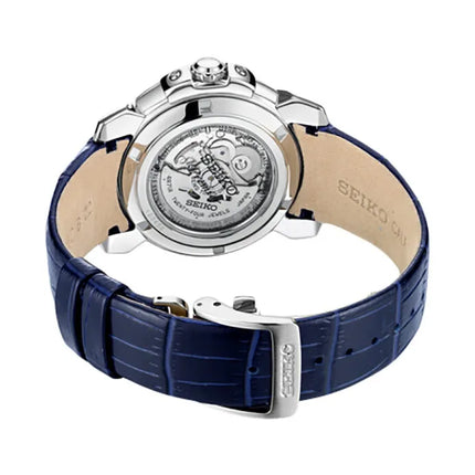 Seiko Premier SSA399J1 Automatic Skeleton Blue Dial Black Leather Strap