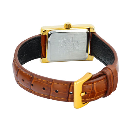 Casio General LTP-1234GLL-7ADF Tank Ladies Silver Dial Brown Leather Band