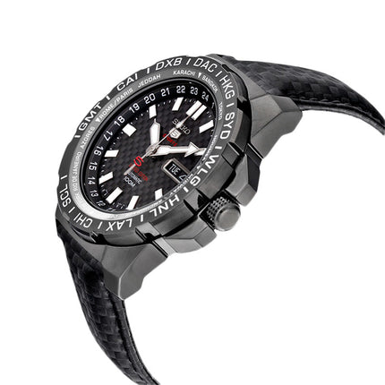 Seiko 5 Sports SRP723K1 Automatic Black Dial Black Leather Strap LIMITED EDITION