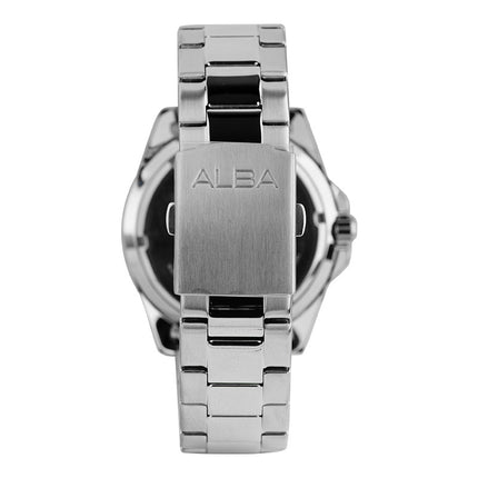 Alba Active AG8L97X1 Men Black Patterned Dial Stainless Steel Strap