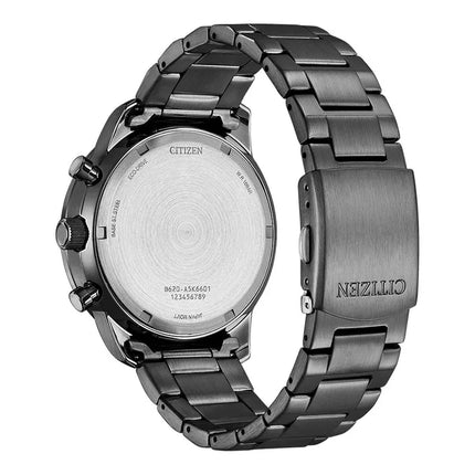 Citizen Eco Drive CA4507-84X Men Chronograph Luminous Dial Gunmetal Stainless Steel Strap