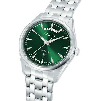 Alba Prestige A6B007X1 Men Green Dial Stainless Steel Strap