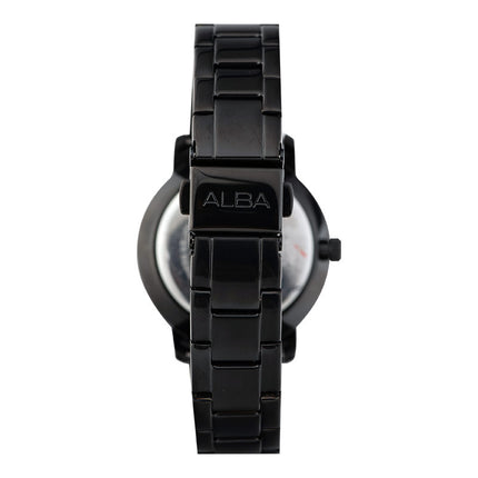 Alba Fashion AH8905X1 Ladies Black Dial Black Stainless Steel Strap