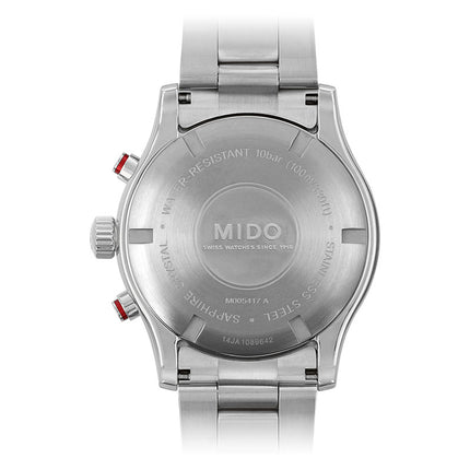 MIDO Multifort M005.417.11.051.00 Chronograph Black Dial Stainless Steel Strap