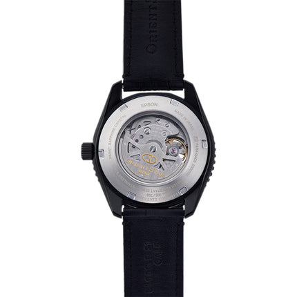 Orient Star RE-AT0105B Automatic Men Open Heart Black Dial Black Leather Strap