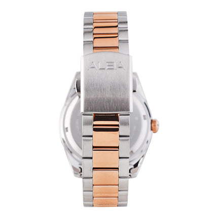 Alba Prestige AS9S62X1 Men Silver White Patterned Dial Dual Tone Stainless Steel Strap