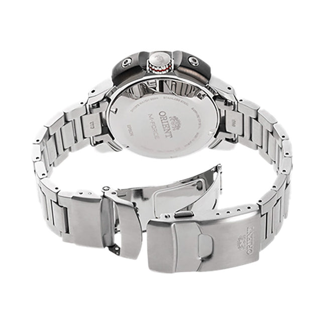 Orient M-Force RA-AC0L07L Mechanical Sports Navy Dial Metal Strap 