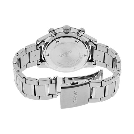 Seiko Chronograph SSB413P1 Discover More Black Dial Stainless Steel Strap