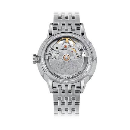 Mido Rainflower M043.236.11.101.00 Blossom Skeleton White Mother Of Pear Dial Stainless Steel Strap
