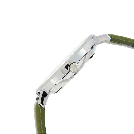 Casio General MTP-VT01L-3BUDF Men Silver Dial Green Leather Band