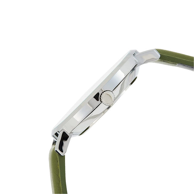 Casio General MTP-VT01L-3BUDF Men Silver Dial Green Leather Band