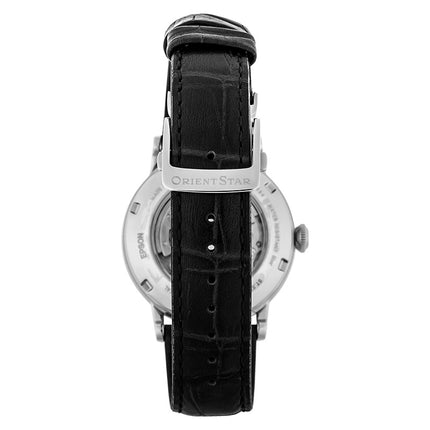 Orient Star Heritage RE-AW0004S Gothic Power Reserve Small Man Silver Dial Black Leather Strap